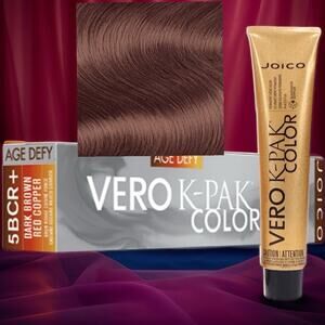 Joico Vero K-Pak Age Defy 5BCR+ Permanent Hair Color Medium Brown Copper Red NEW